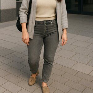 💛 Tinseltown High Rise Button Fly Gray Skinny Jeans Size 7